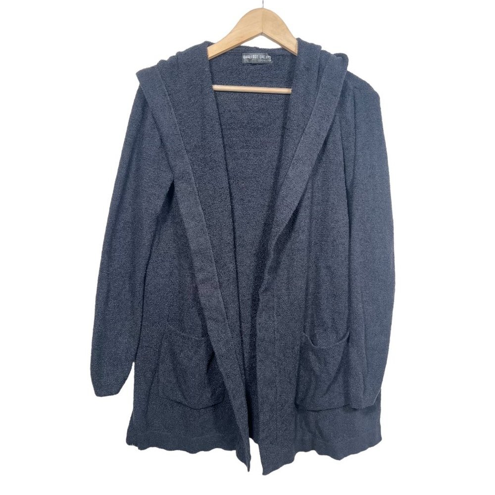 Barefoot‎ Dreams Cozy Chic Lite Coastal Hooded robe black sz M